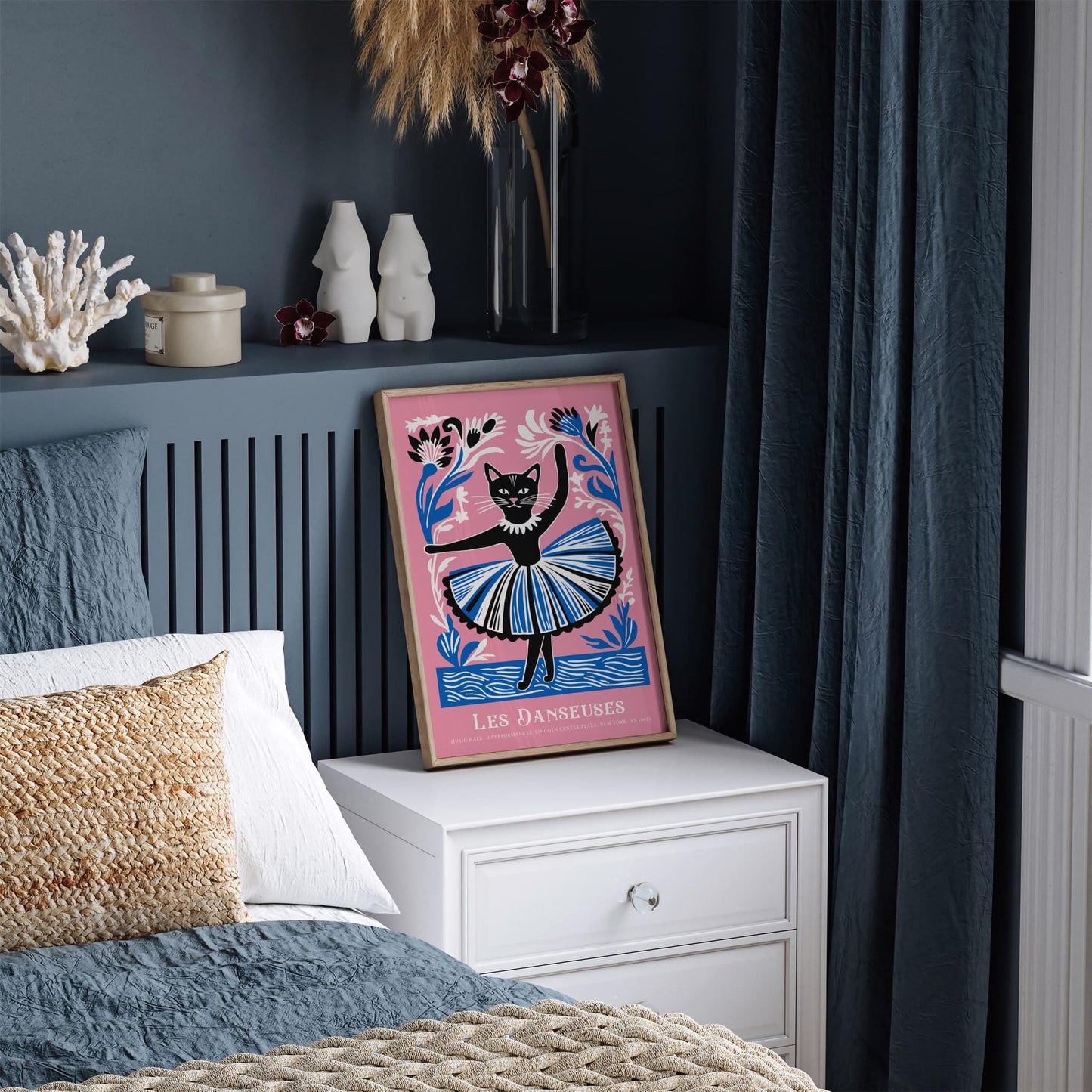 Cat Ballerina Wall Art Print