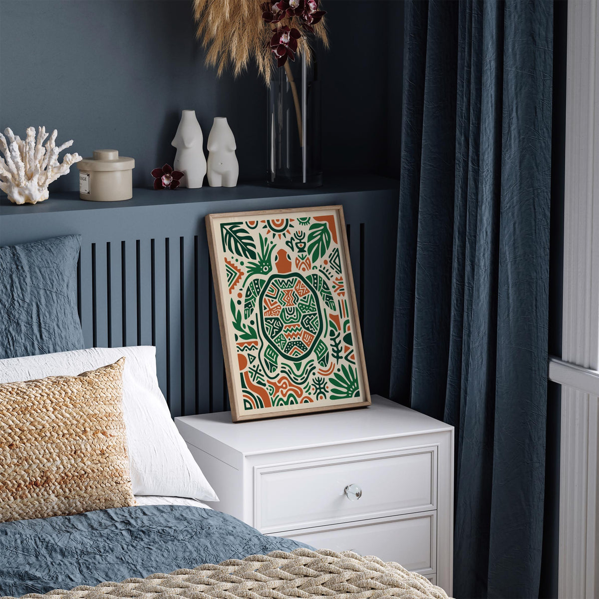 Boho Turtle Art Poster