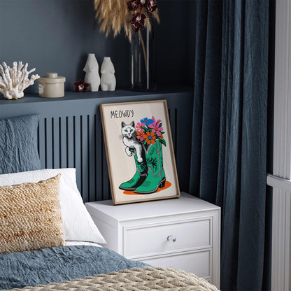 Meowdy Cat Cowboy Poster