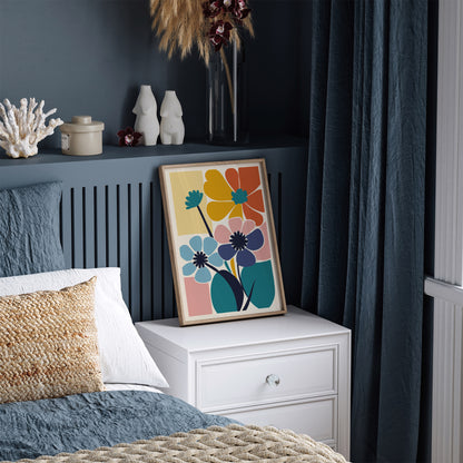 Colorful Cut Outs Flowers Poster