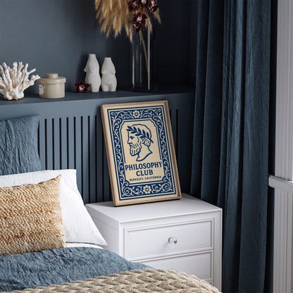 Navy Blue Berkeley Philosophy Club Art Poster
