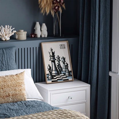 Chess Club Modern Minimalist Poster