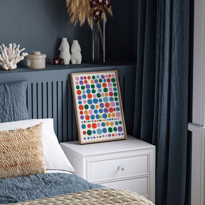 Colorful Dots Print - Trendy Large Wall Art 2025