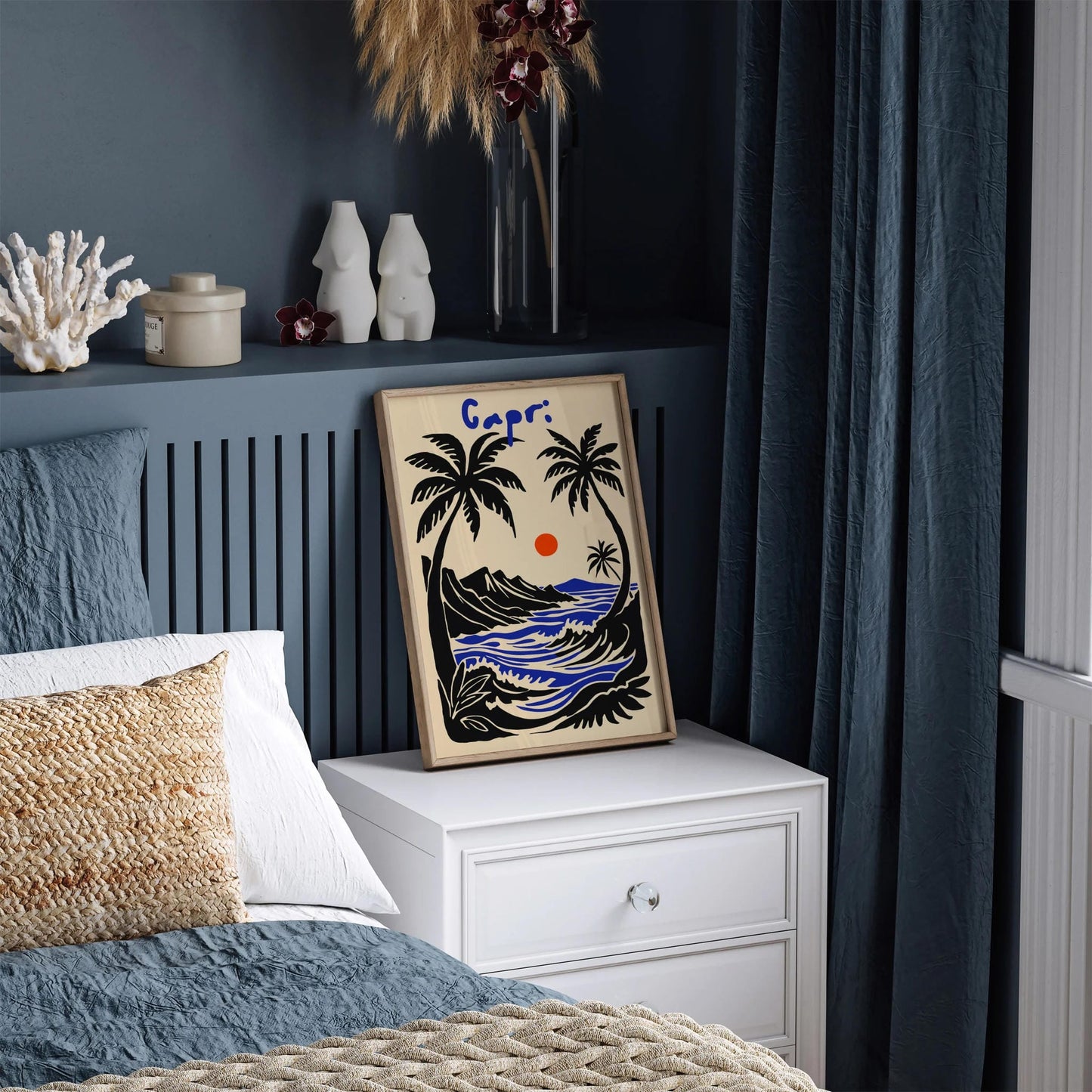 Capri Tropical Landscape Wall Art Print