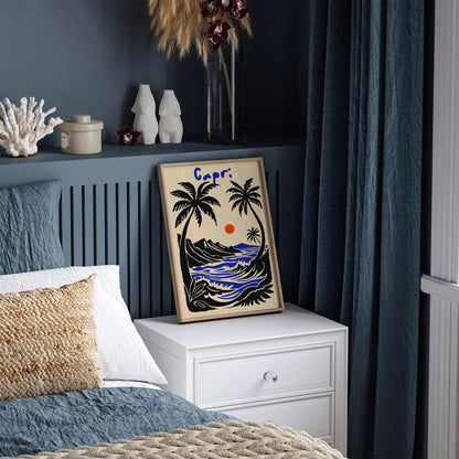 Capri Tropical Landscape Wall Art Print