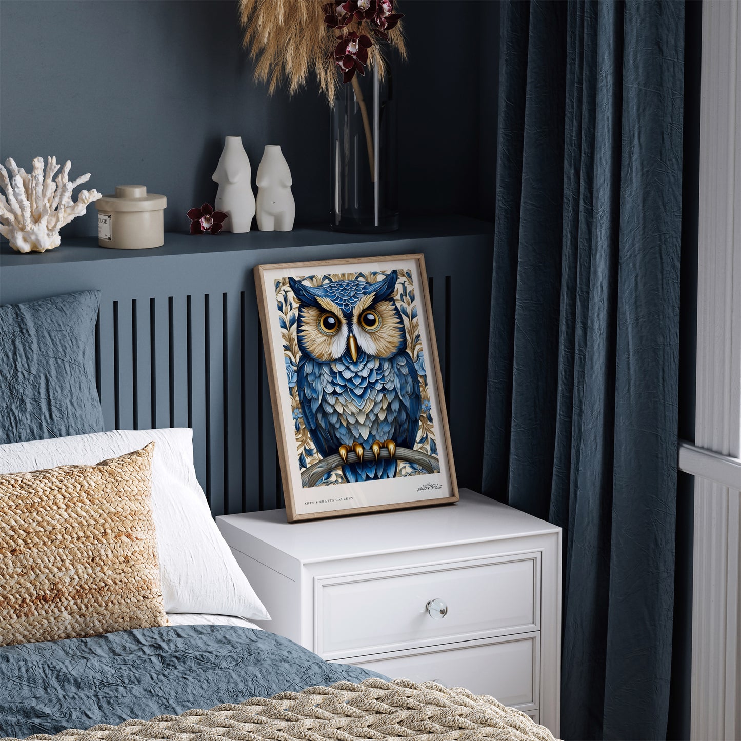 Blue Owl Poster Luxury Home Decor