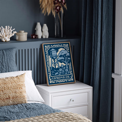 Edmond OK Travel Blue Poster