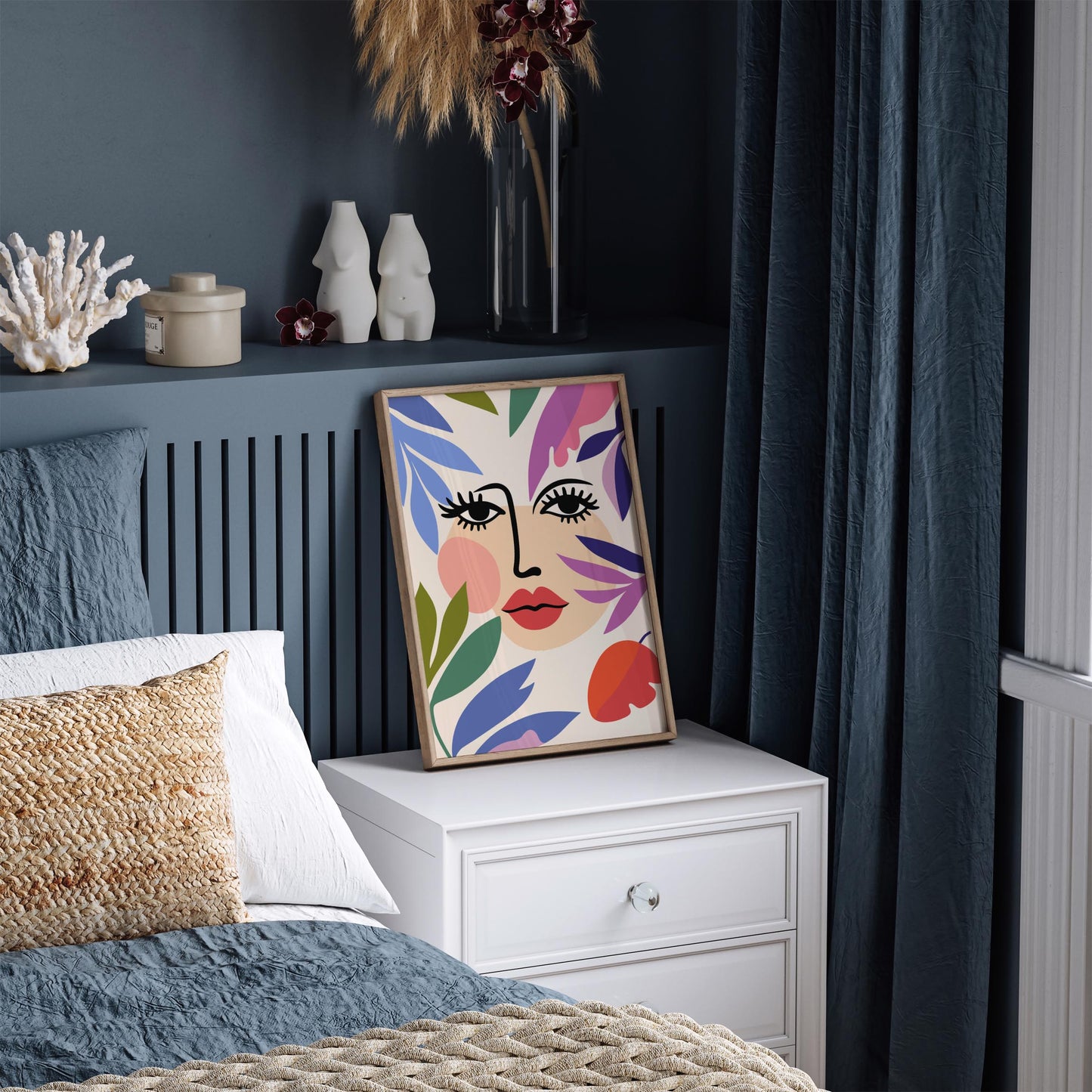 Abstract Floral Face Print