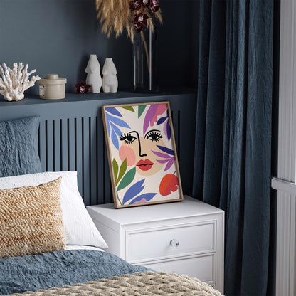 Abstract Floral Face Print