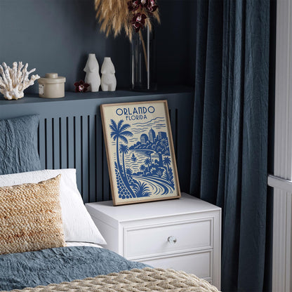 Orlando Florida Travel Blue Poster