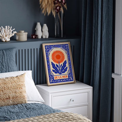 De La Mer Flowers Art Print - Nautical Bohemian Home Decor