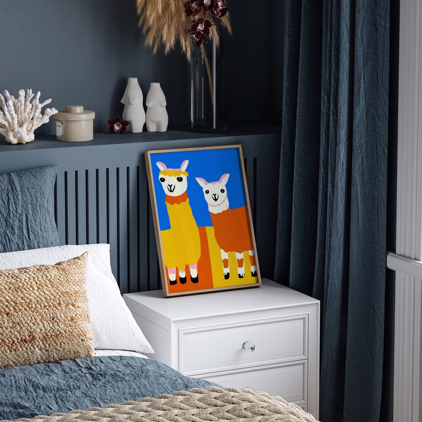 Funny Cute Llamas Kids Room Decor Art