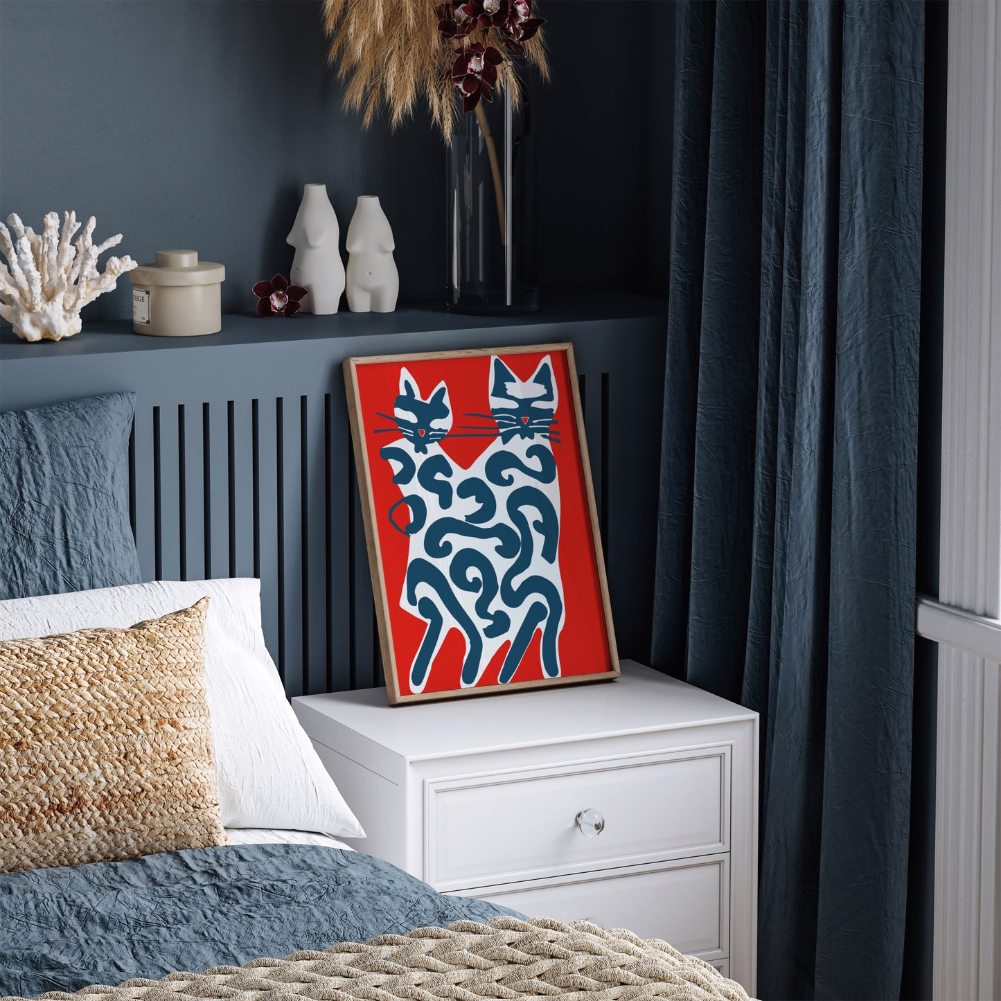 Artistic Cats Painting Giclee Wall Art {romt