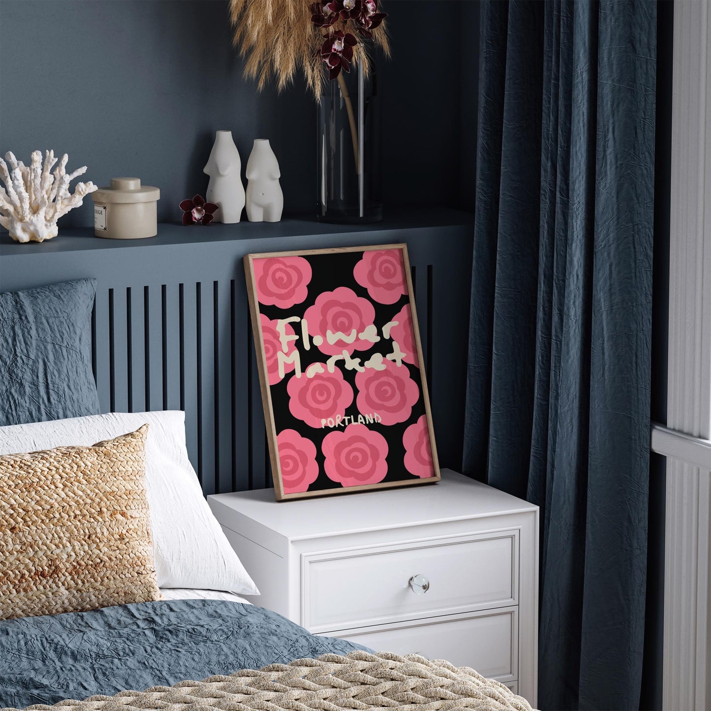 Portland Flower Matket, Pink Roses Art Print