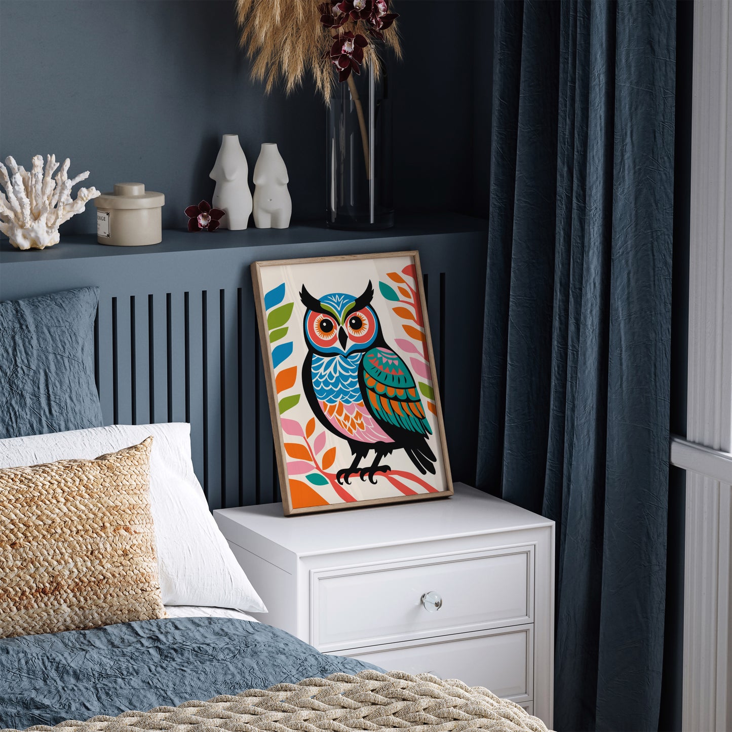 Colorful Owl Wall Art Kids Room Decor