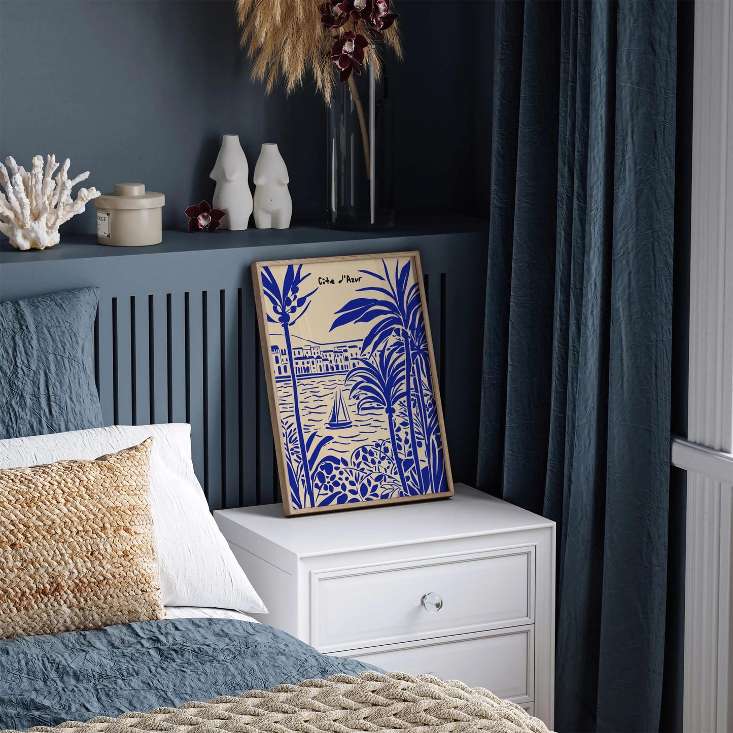 Cote d Azur French Riviera Blue Poster 2025