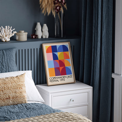 Copenhagen Jazz Festival Poster - Colorful Gemetric Retro Art Print