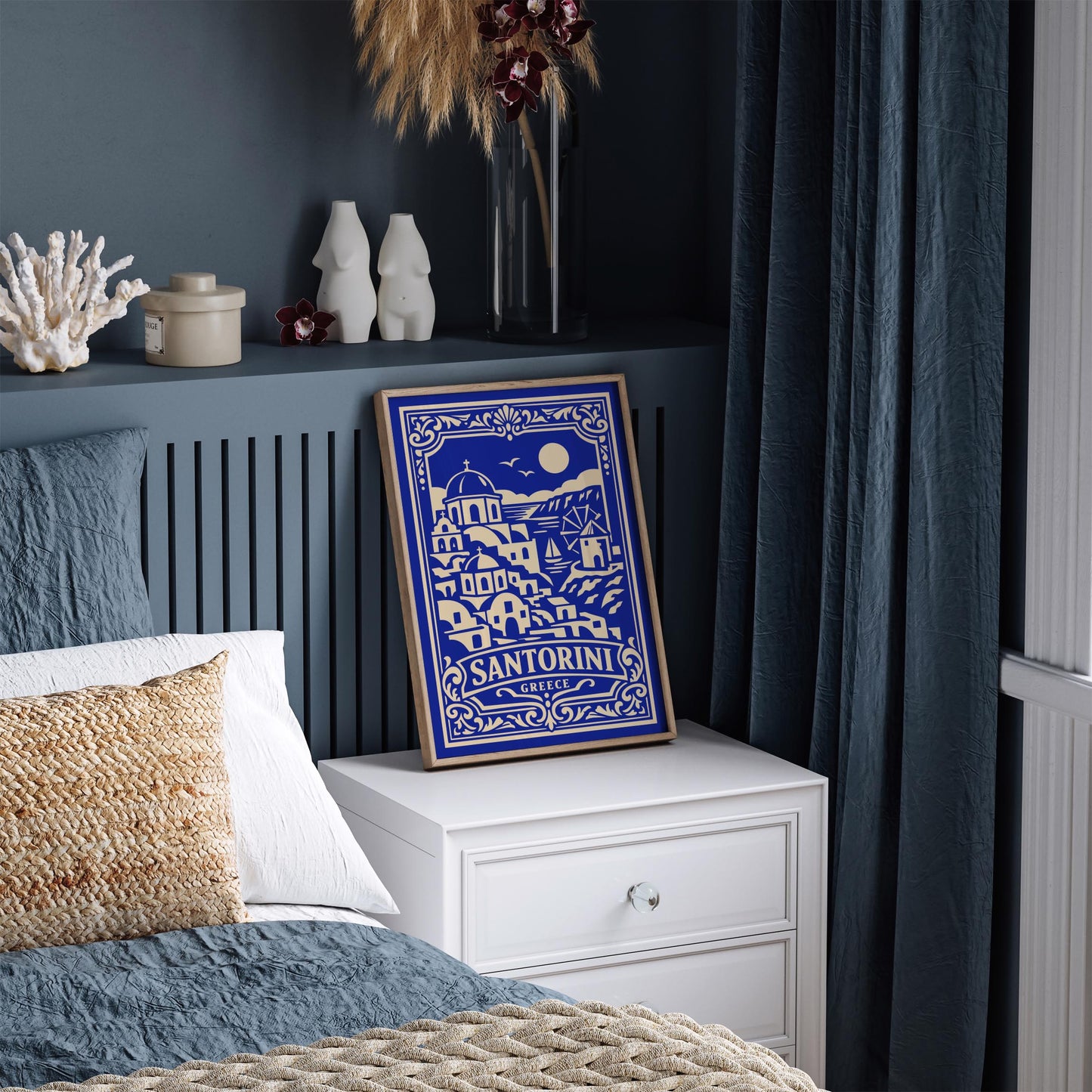 Santorini Greece Blue Poster