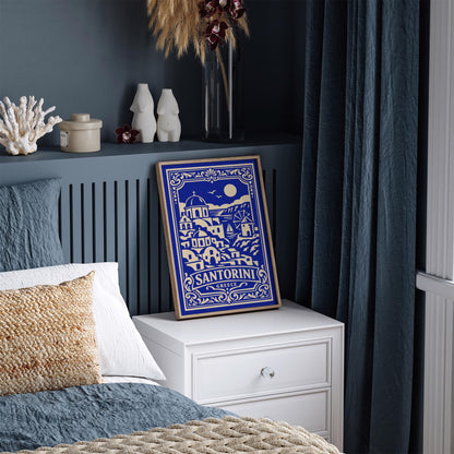 Santorini Greece Blue Poster
