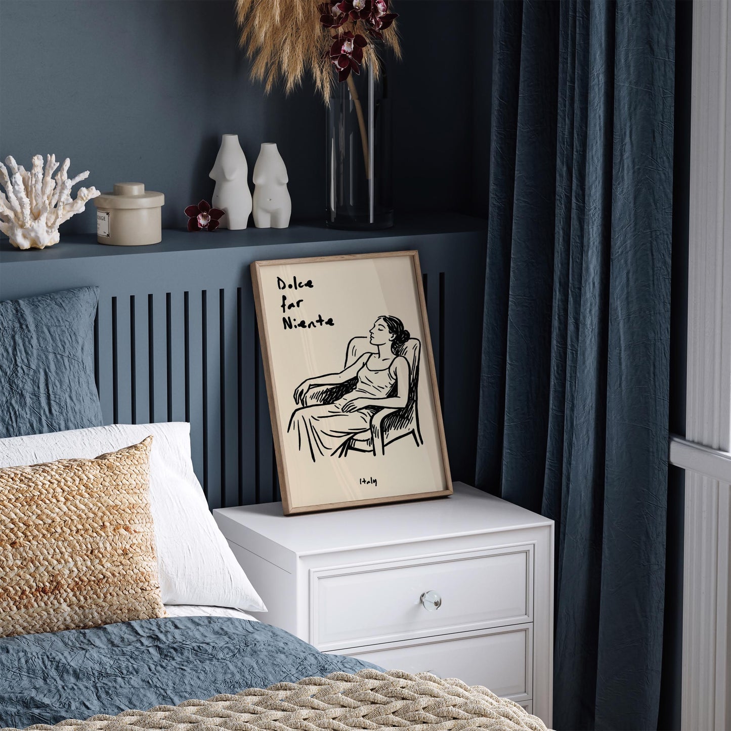 Dolce Far Niente Italy Poster - Sleeping Woman Wall Art Print