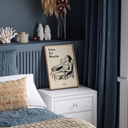 Dolce Far Niente Italy Poster - Sleeping Woman Wall Art Print