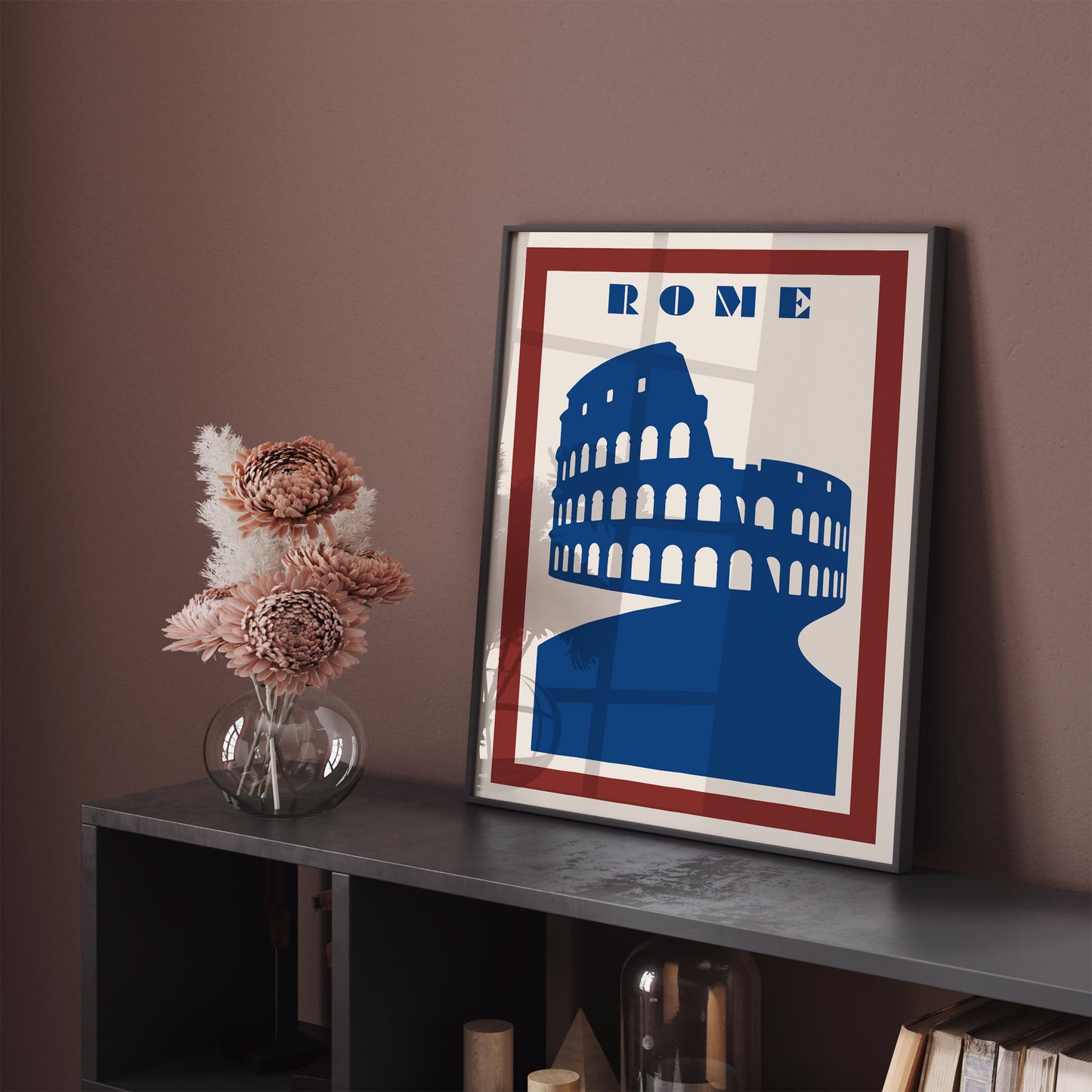 Rome Travel Poster - Retro Minimalist Wall Art