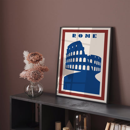 Rome Travel Poster - Retro Minimalist Wall Art