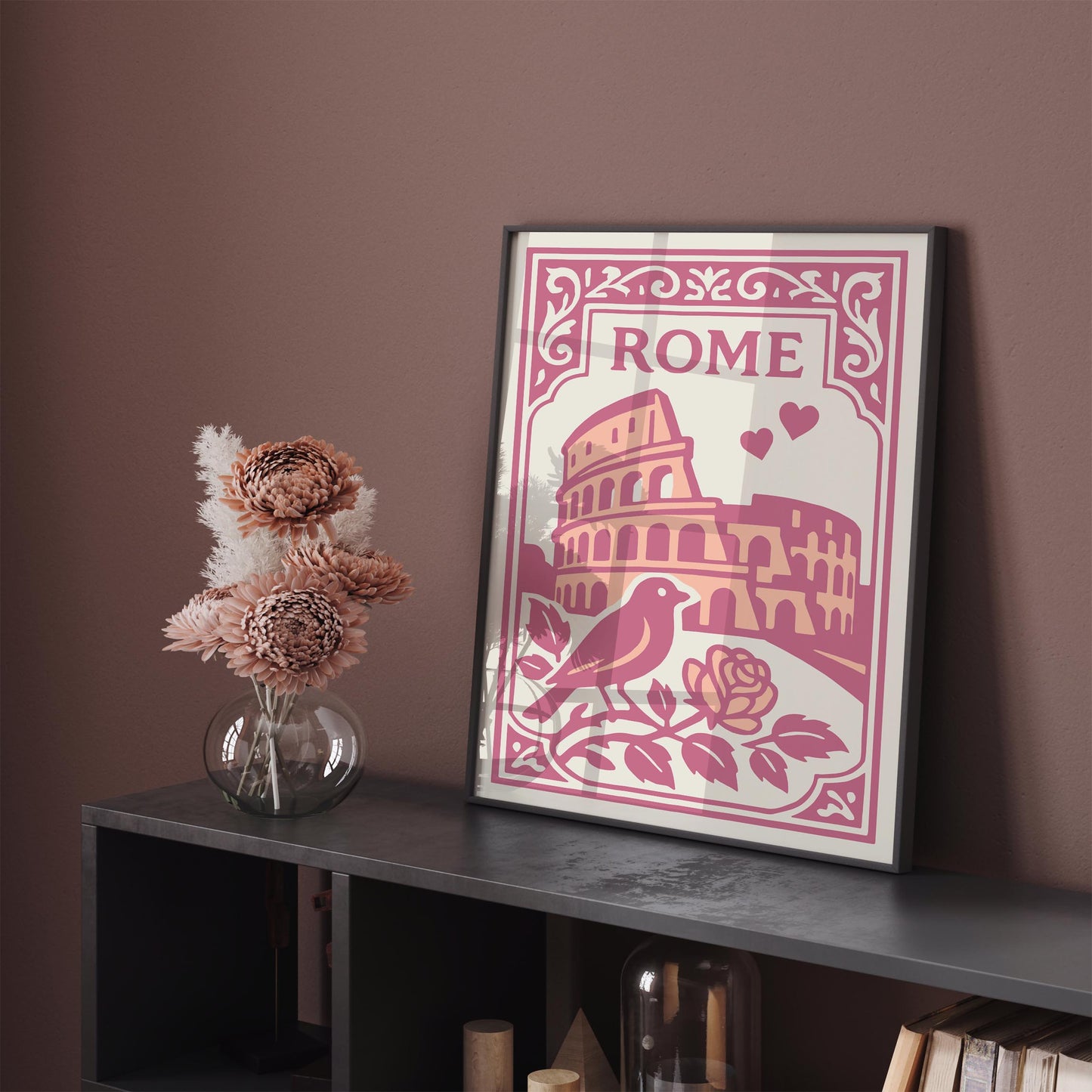 Rome Italy Poster - Valentines Day Wall Art Print