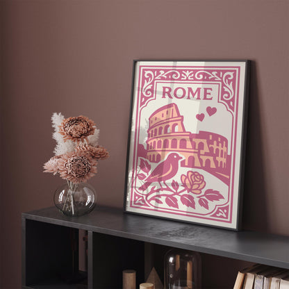 Rome Italy Poster - Valentines Day Wall Art Print