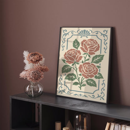 Pastel Roses Print - Château Core Home Decor