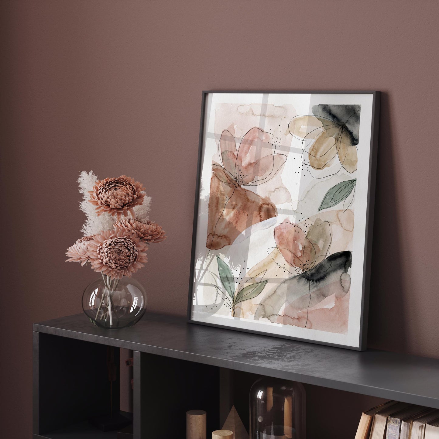 Abstract Botanical Watercolor Poster