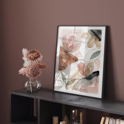 Abstract Botanical Watercolor Poster