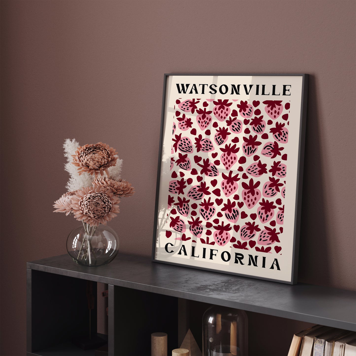 Watsonville California Pink Strawberries Print