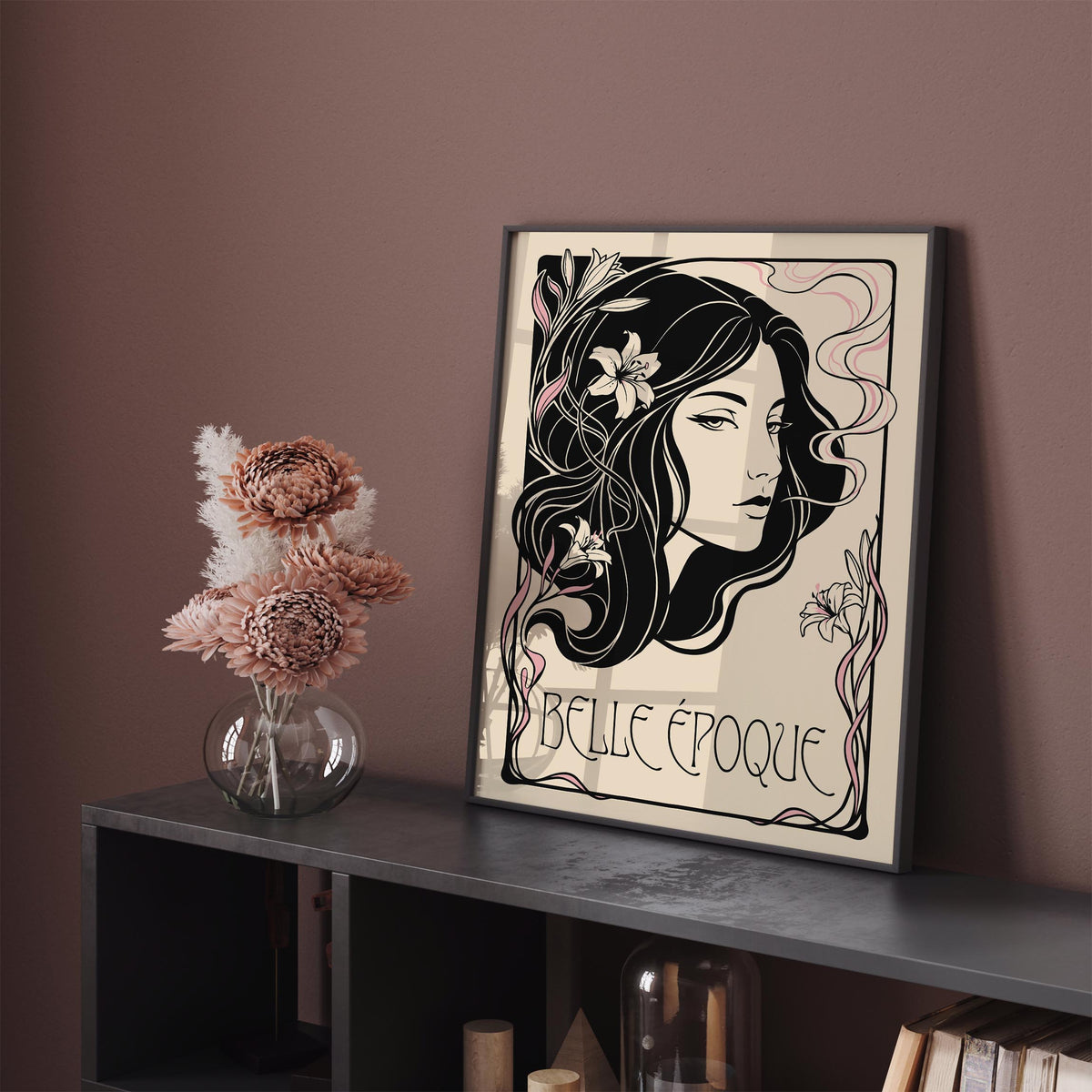 Art Nouveau Woman Portrait Vintage Art Poster