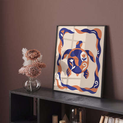 Abstract Turtle Animal Art Poster