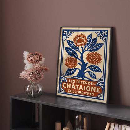 Chestnut Festival France - Les Fêtes de la Châtaigne Vintage Wall Art Print