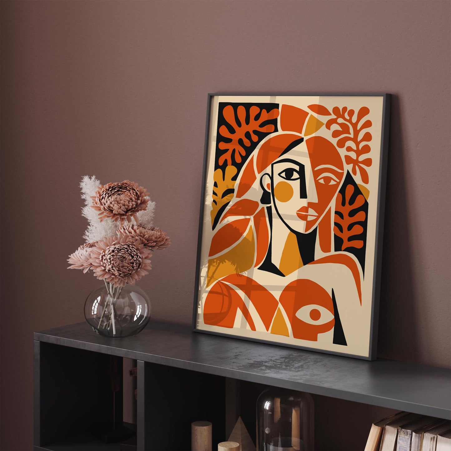 Abstract Woman Portrait Poster – Modern Art Wall Print