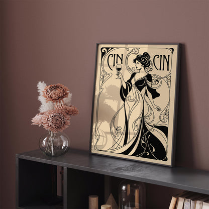 Cin Cin Woman and Wine Poster