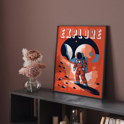 EXPLORE - Space Travel Wall Art Poster