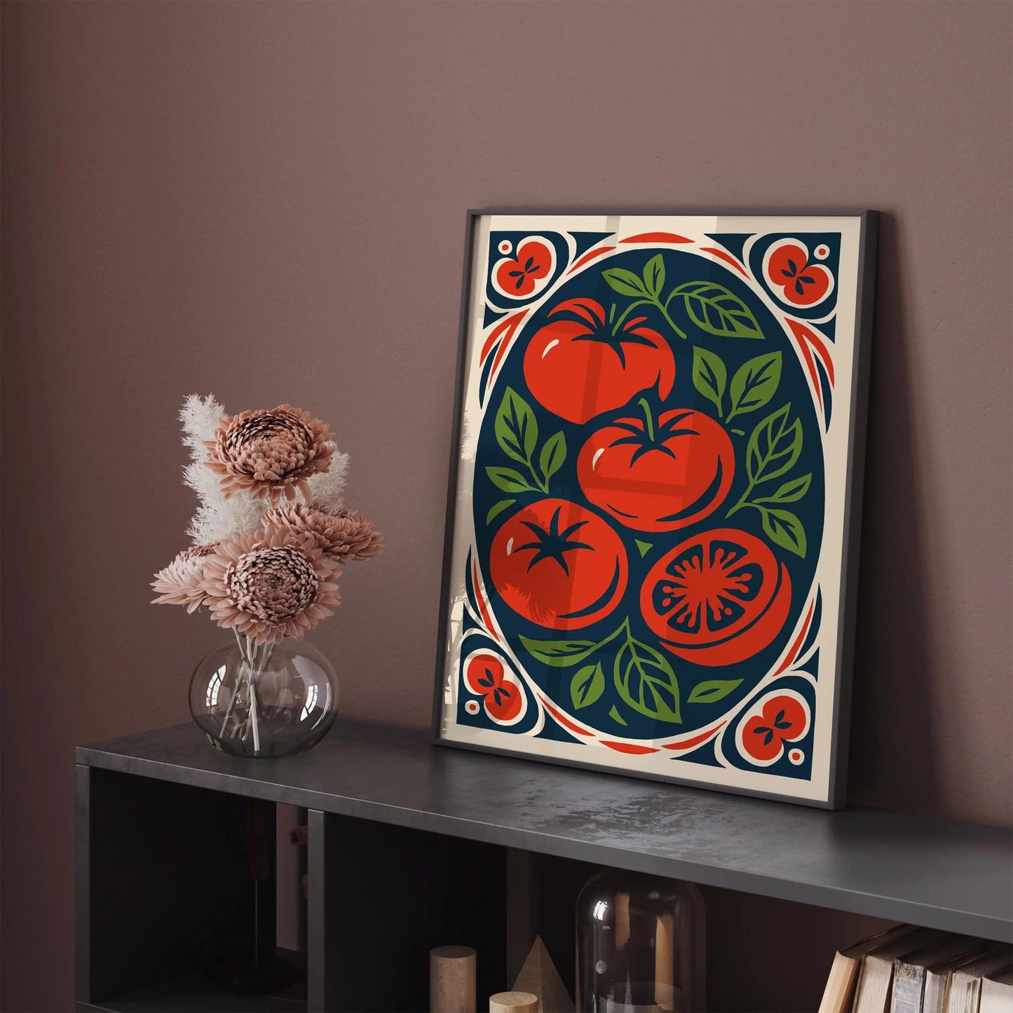Red Tomatos Poster - Vintage Rococo Inspired Print