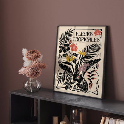 Tropical Flowers Botanical Poster