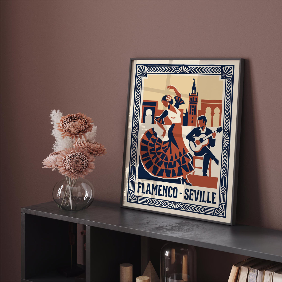 Seville Flamenco Retro Music Art Poster