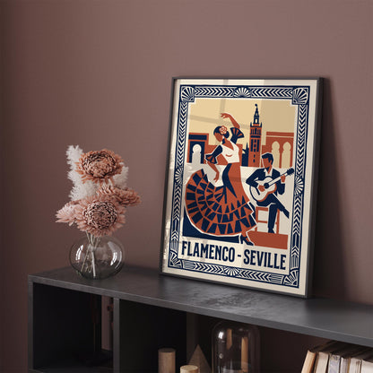 Seville Flamenco Retro Music Art Poster