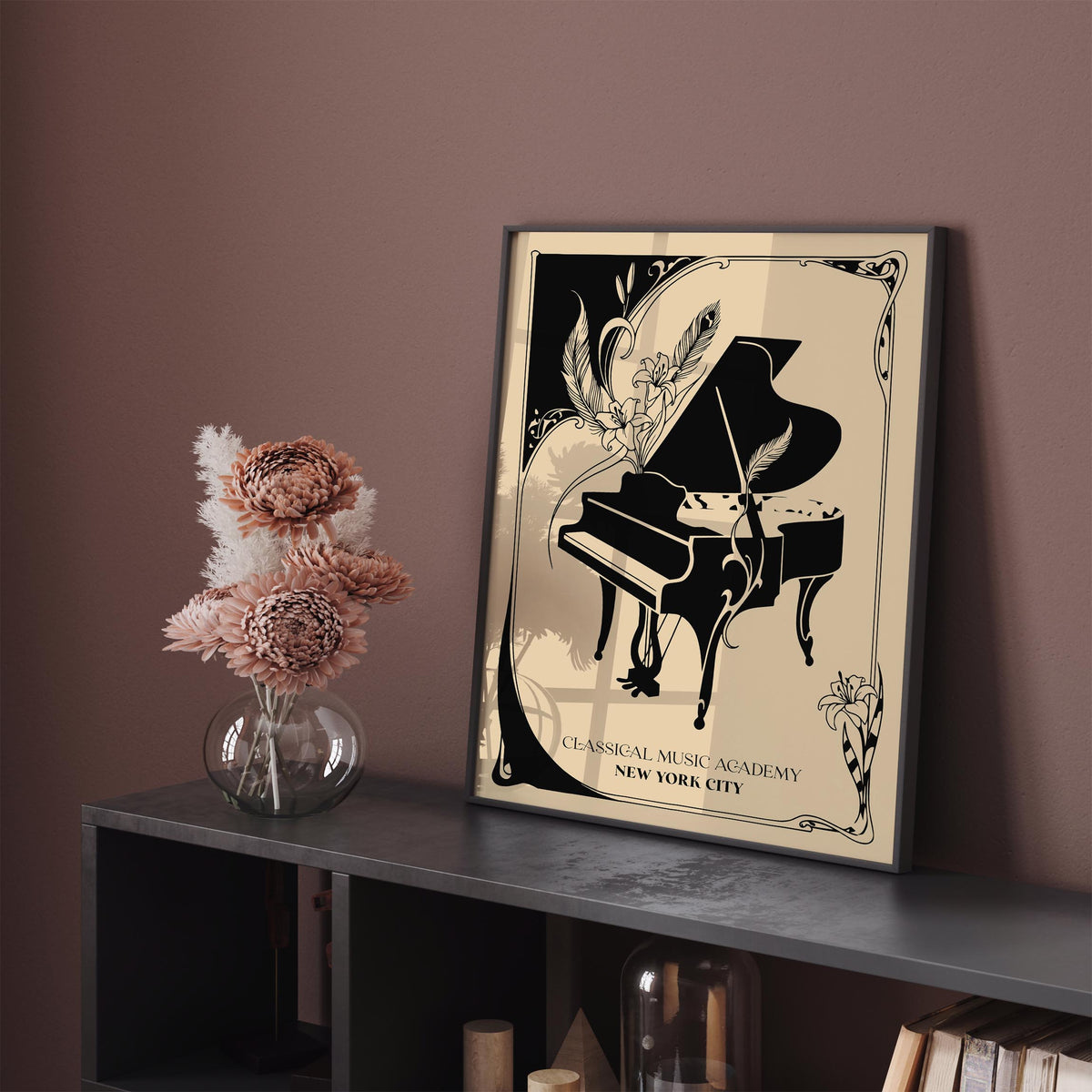 New York City Classical Music Academy Art Nouveau Poster