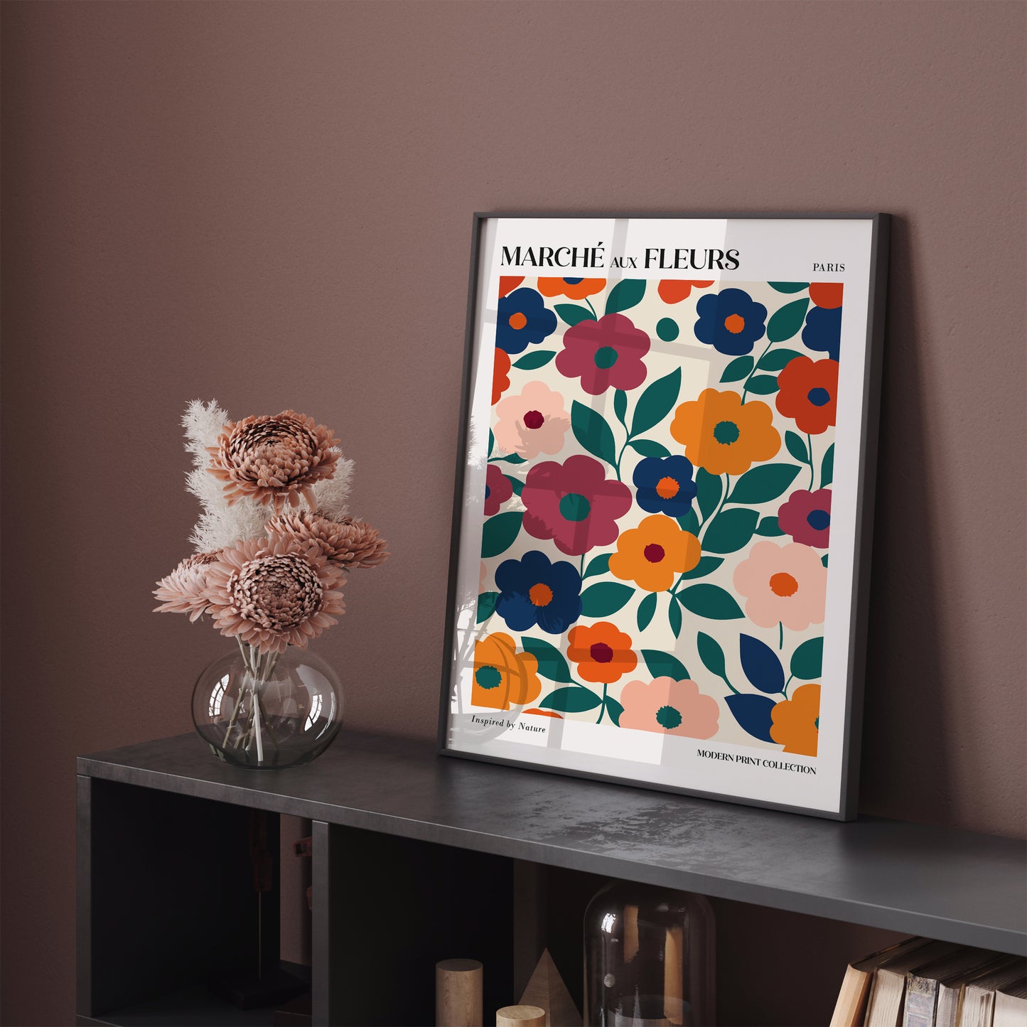 French Floral Papercut Décor Poster