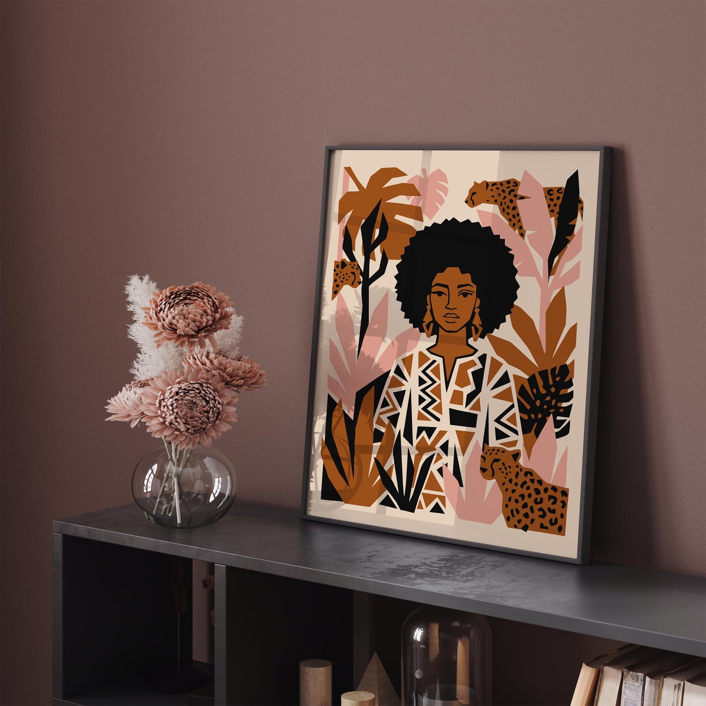 Boho Chic Woman Cheetah Poster
