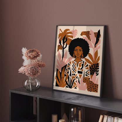 Boho Chic Woman Cheetah Poster