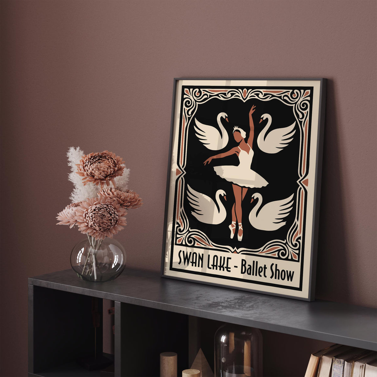 Swan Lake Ballet Art Nouveau Poster