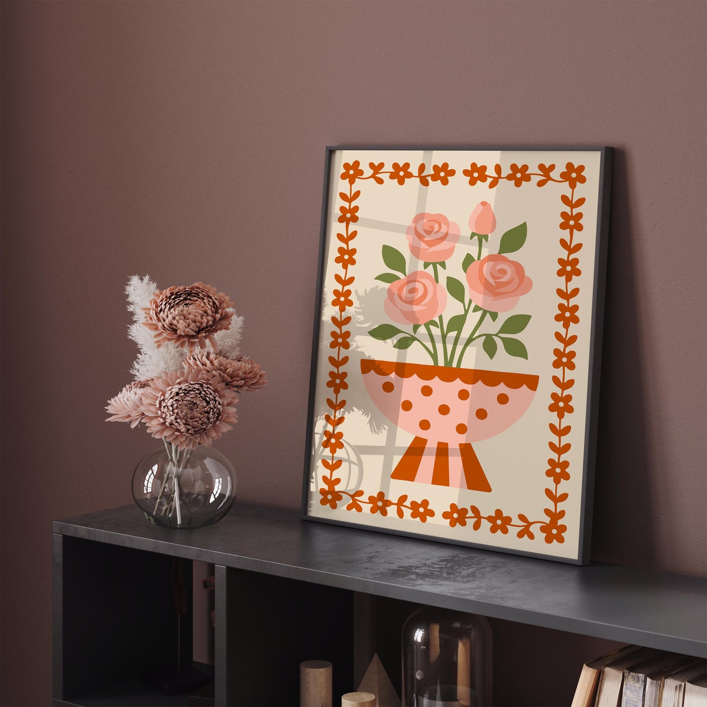 Retro Cute Flowers Poster 2026