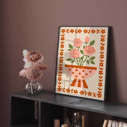 Retro Cute Flowers Poster 2026
